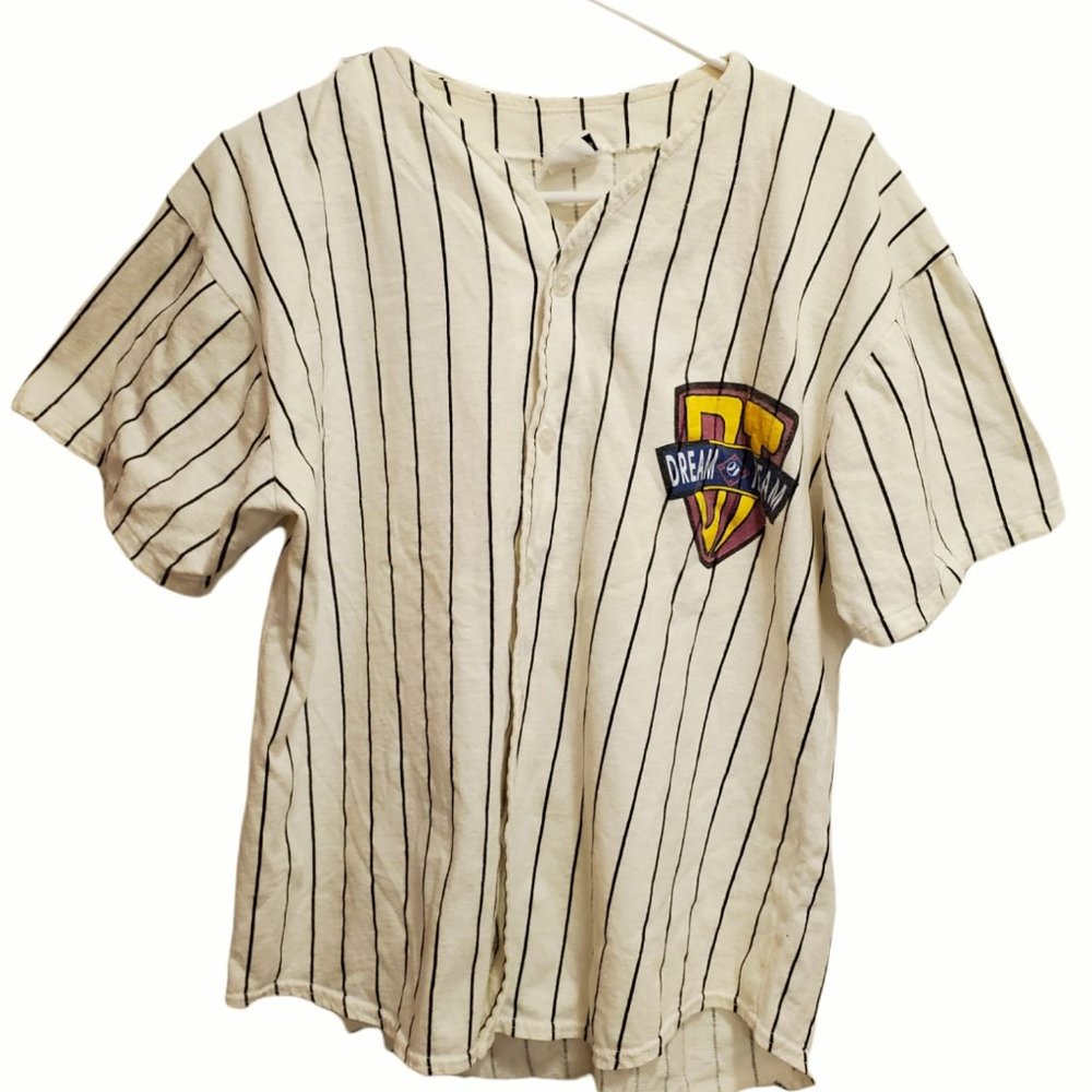 Vintage Quitman USA Dream Team Striped Baseball Jersey Button Up Sz L Large